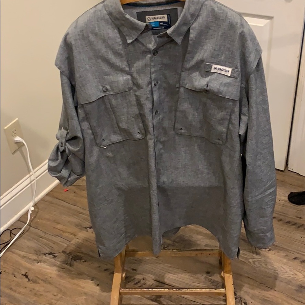 3 Magellan men’s camp shirts for one price.